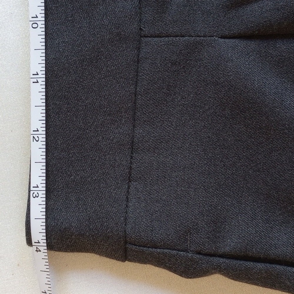 Zara High Rise Pleated Button-Cuff Crop Trousers XS Dark Gray - Picture 9 of 11